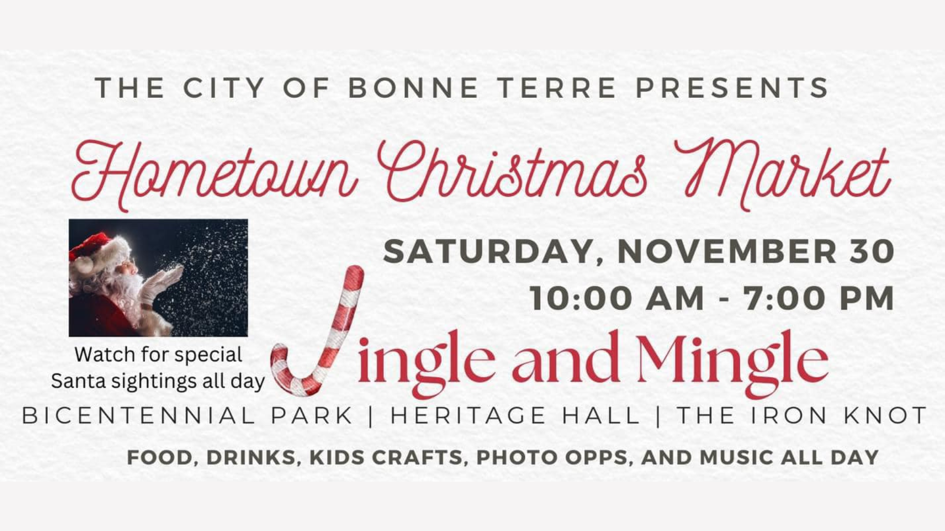 The City of Bonne Terre Presents Hometown Christmas Market