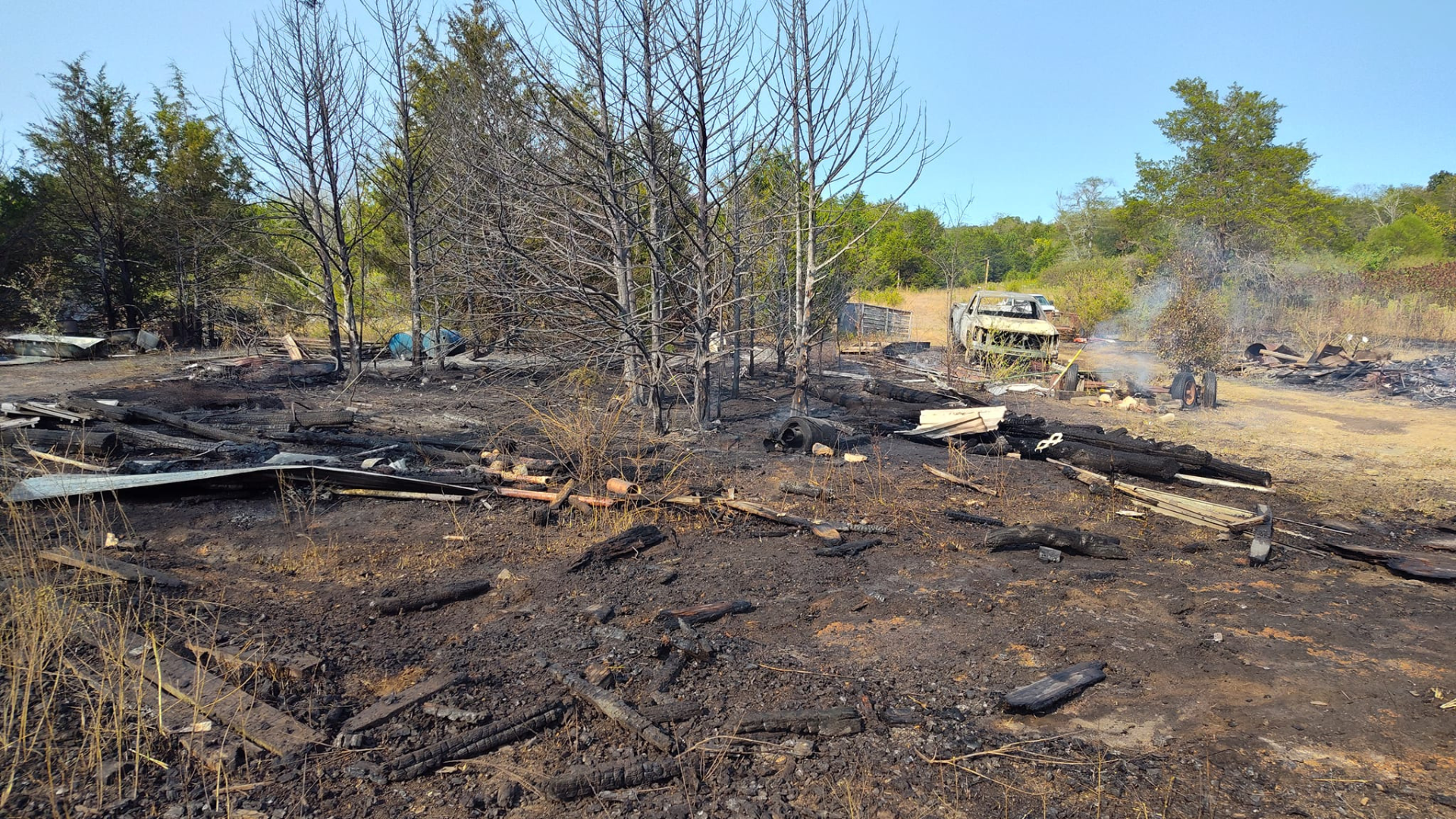 Large Brush Fire Threatens Structures Near Old Irondale Road